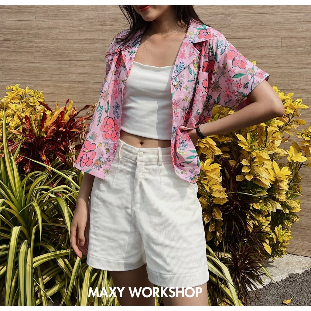 Áo sơ mi cổ vest họa tiết nữ Summer danton top Maxy Workshop | BigBuy360 - bigbuy360.vn