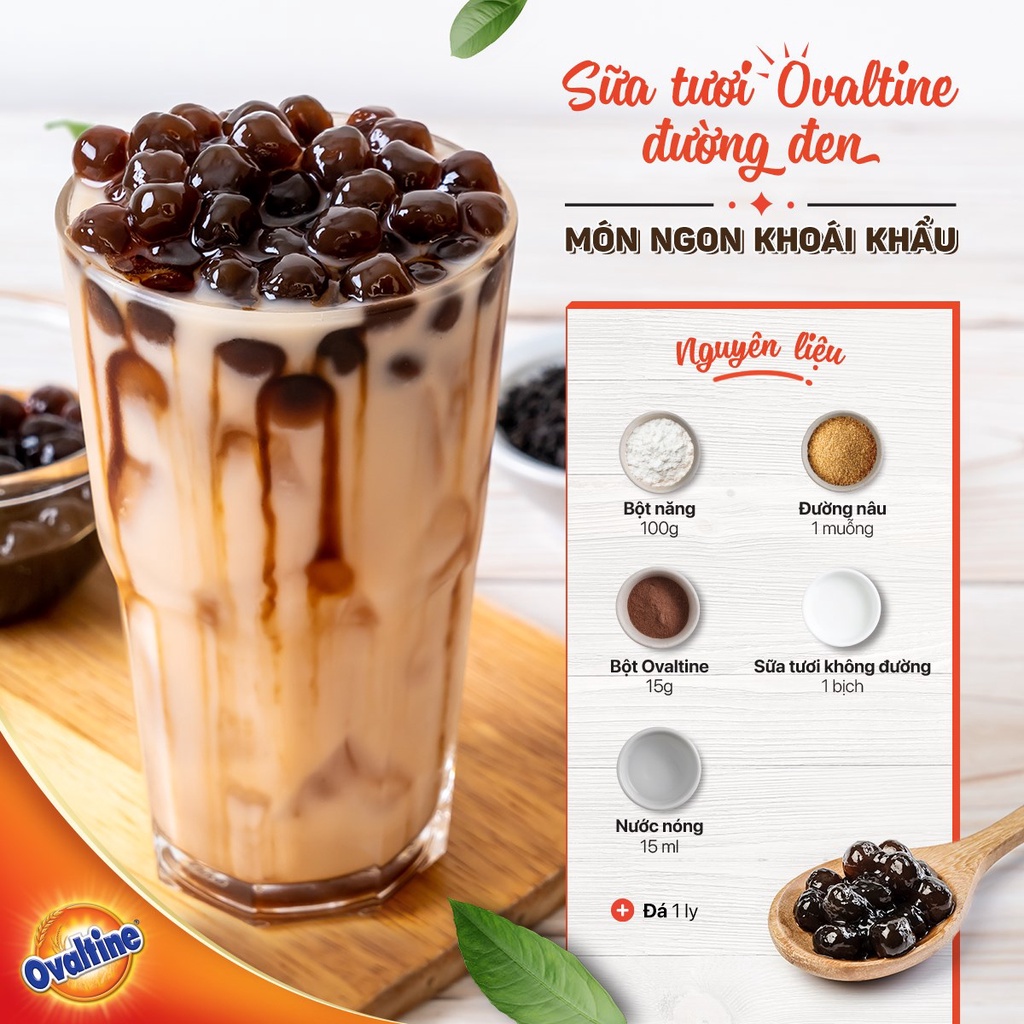 [QUÀ TẶNG] Ovaltine Bột Cacao Hủ 400g + Bình thủy tinh Kim Cương 450ml