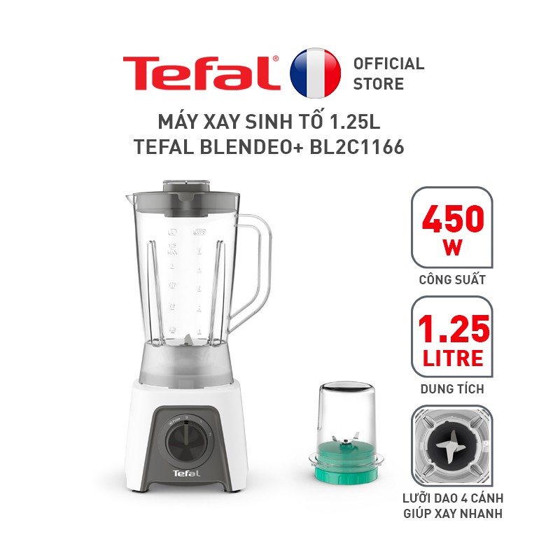 [Mã ELTEFALWL5 giảm 10% đơn 500K] Máy xay sinh tố Tefal Blendeo+ BL2C1166 - 450W, 1.25L