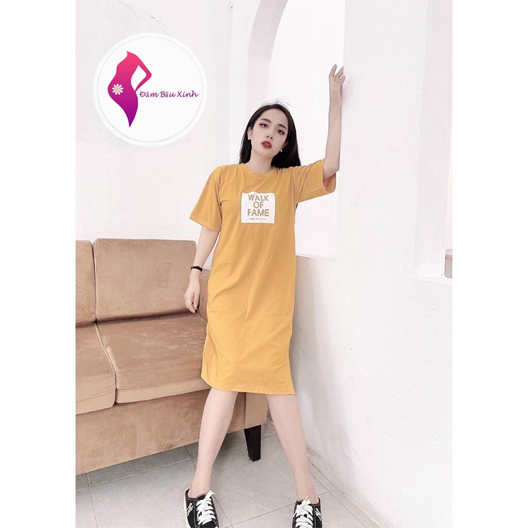 Đầm Suông Dáng Dài Walk Of Fame Váy Bầu Phông Chất Thun Cotton Co Dãn | BigBuy360 - bigbuy360.vn