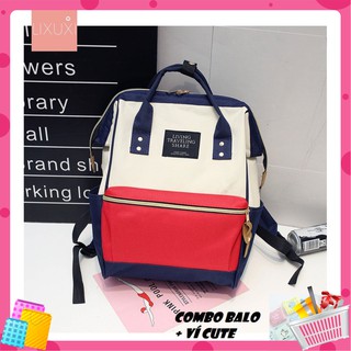 Combo balo nữ thời trang Hàn quốc kèm ví mini hình cute