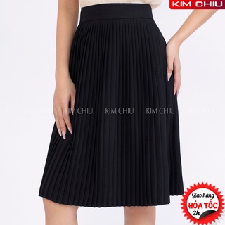 Chân Váy Xếp Ly Dài Ngang Gối Kim Chiu Dáng Xuông Form Chuẩn Đẹp Xuất Sắc Dài 50cm Vải Cát Len Rũ Mềm Mịn CVXL-02