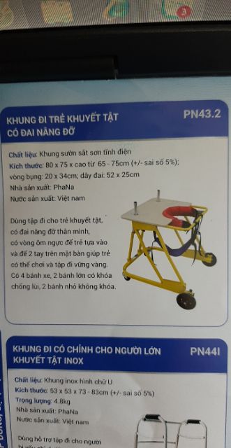 Khung tập đi cho trẻ bại não