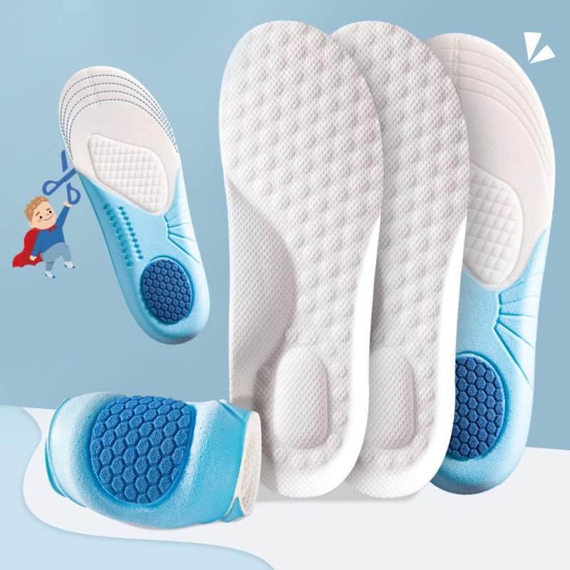 1 Cặp Lót Giày Thể Thao Mềm Mại Dày Dặn Khử Mùi Mồ Hôi Thoáng Khí Cho Bé