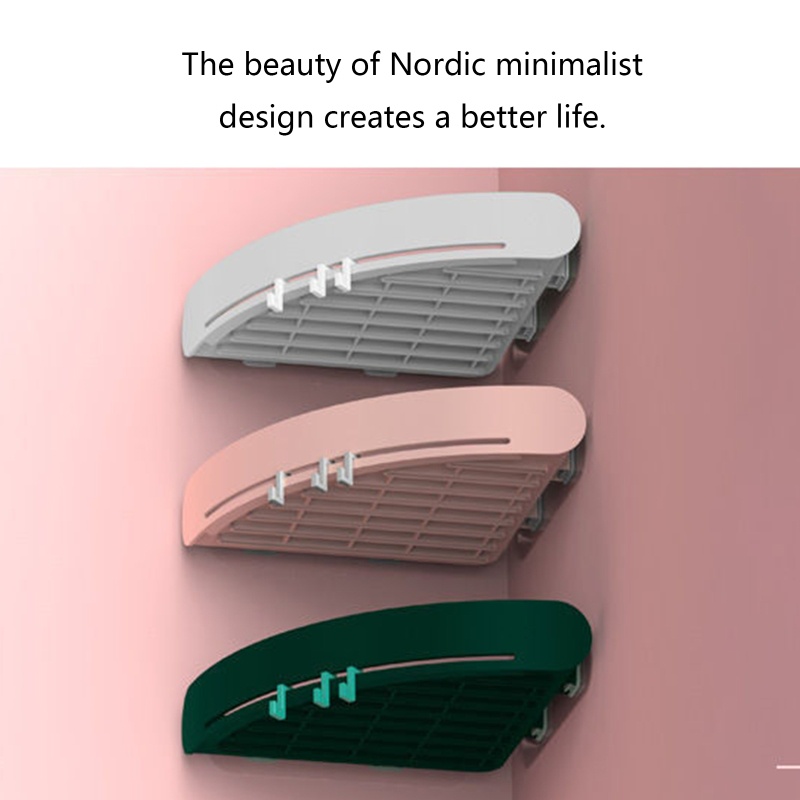 Kệ Đựng Đồ Dùng Gắn Góc Tường Siêu Dính Chống Thấm Nước Tiện Dụng Cho Nhà Tắm