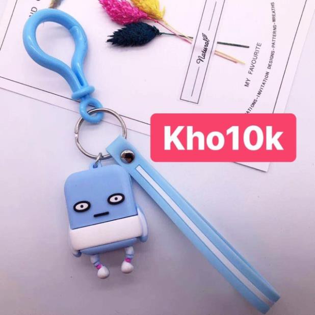 Sỉ 10 móc khoá  hoạt hình silicone Epoxy 65k