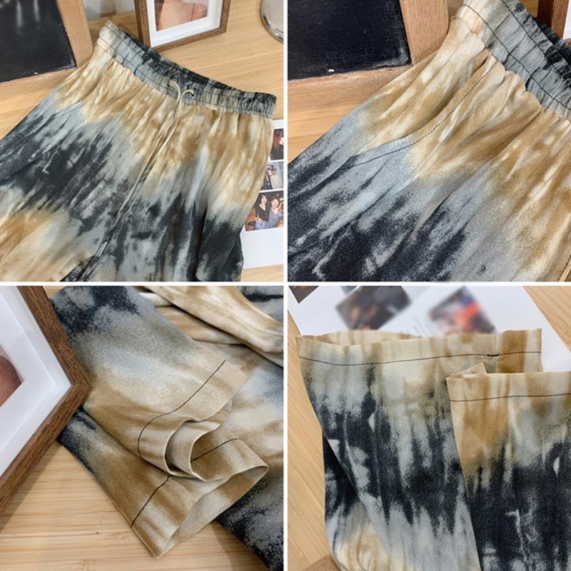 Quần dài ống rộng in họa tiết thời trang Hàn Quốc cho nữ