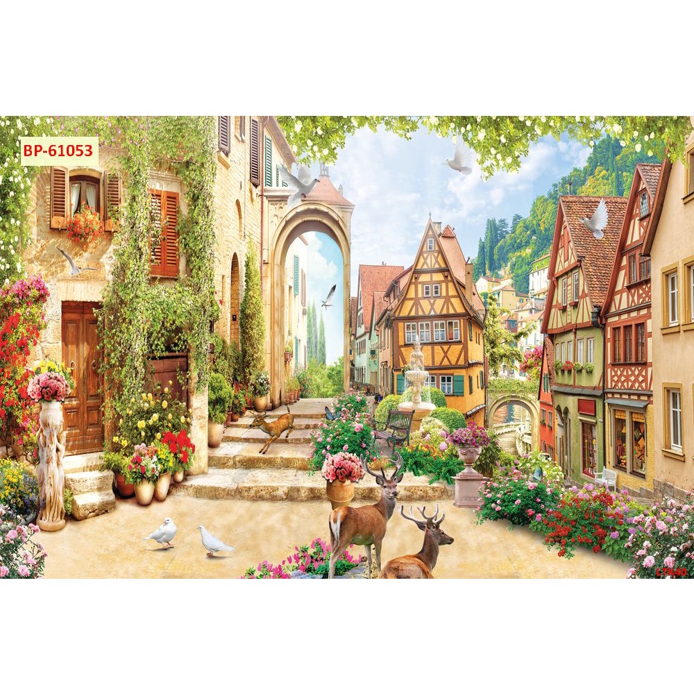 Tranh dán tường quán ăn Quán Cafe, Trà Sữa, Trang Trí Cửa Hàng