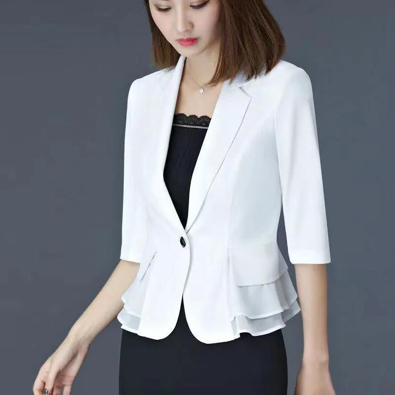 Áo Khoác Vest Tay Lửng 3 / 4 Thời Trang Công Sở Cho Nữ