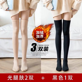 Tất Trên Đầu Gối Mùa Đông Nữ Dày Lông Cừu Vớ Mùa Đông Vớ Over-the-Knee Chống Trơn Trượt Thi