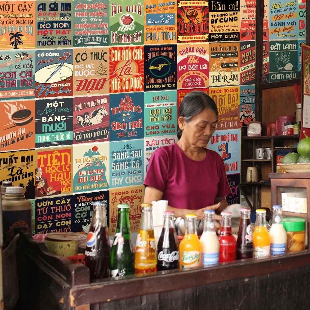 POSTER decal tranh decor dán tường Ca Dao Tục Ngữ khổ A4 1023