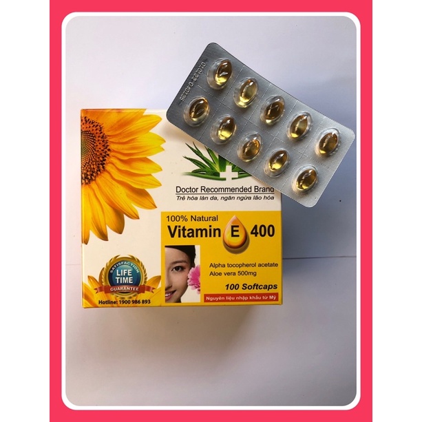 Vitamin E400 hoa hướng dương hỗ trợ đẹp da,chống oxy hoá,làm chậm lão hoá