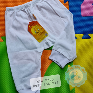 Quần sơ sinh dài mặc bỉm trắng trơn BABIBOO