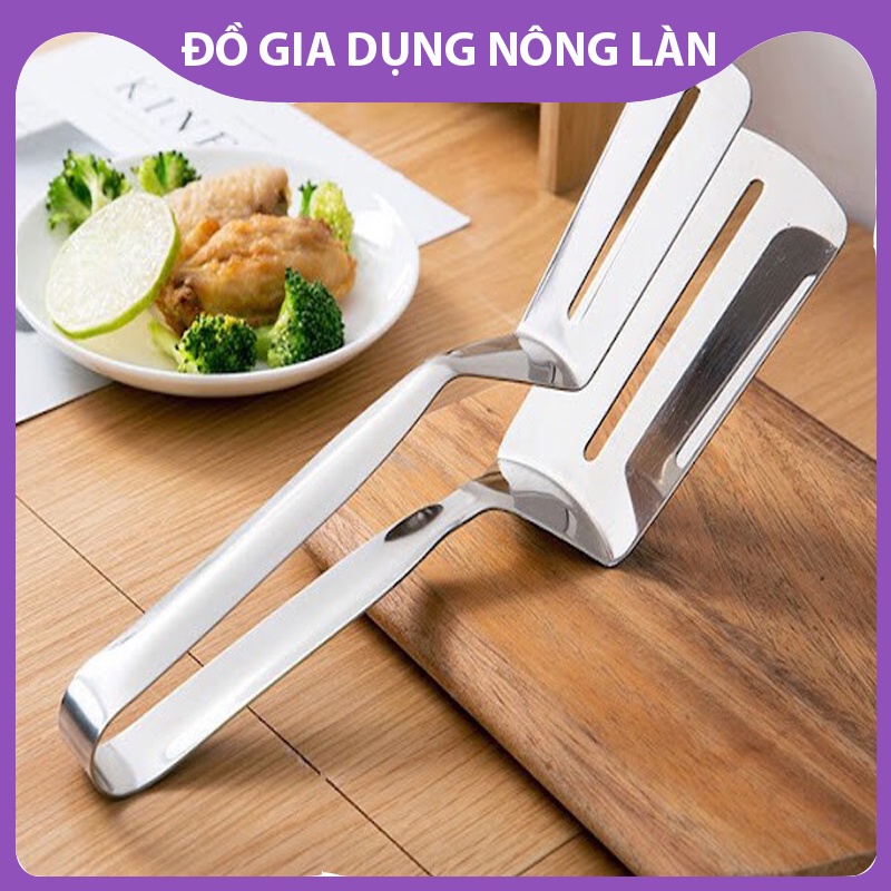 Kẹp inox gắp thức ăn - xẻng lật thực phẩm chiên đồ ăn bằng inox NL shop