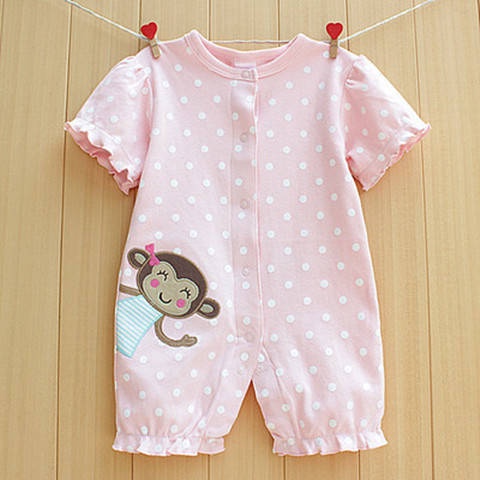 Áo Liền Quần Bằng Cotton Nguyên Chất Thời Trang Mùa Hè Cho Bé Gái 0-3 Tháng & 6 1 Tuổi