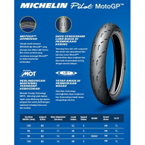 VỎ MICHELIN MOTO GP SIZE 90/90-14 VÀ 100/80-14