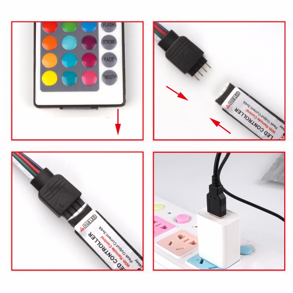 Đèn LED OSIDEN trang trí nhà cửa 16 màu bluetooth APP + điều khiển từ xa 5V USB 2835 RGB dùng trang trí phòng