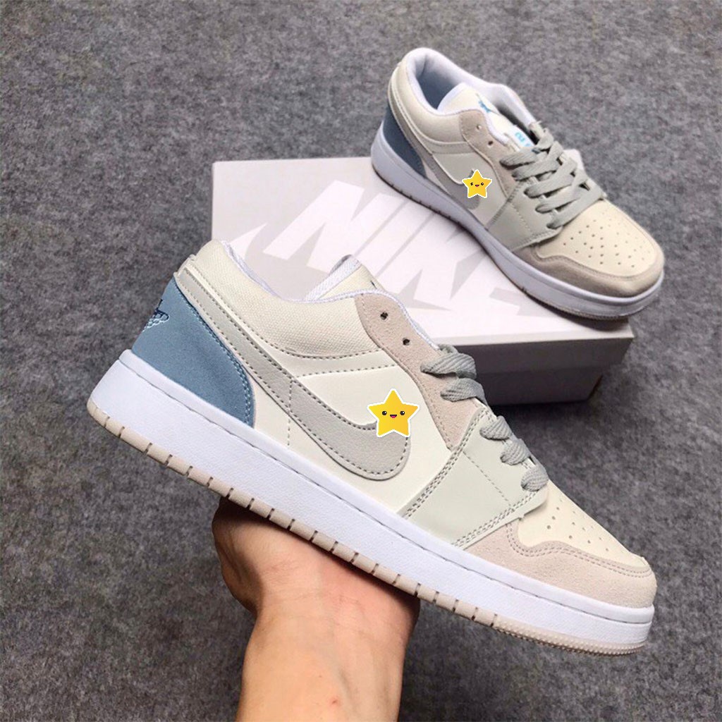 Giày Sneaker Nam Nữ, Giày Nike Air Jordan 1 JD 1 Low Paris Cổ Thấp Đế Khâu