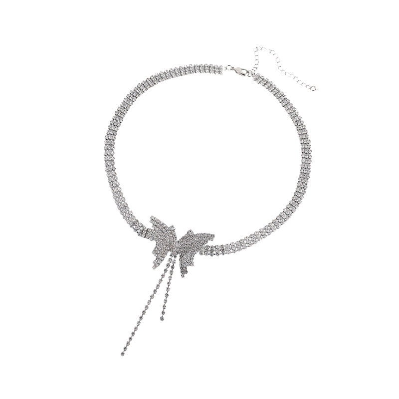 Vòng Cổ Choker Đính Đá Hình Bướm Đơn Giản Thời Trang Âu Mỹ
