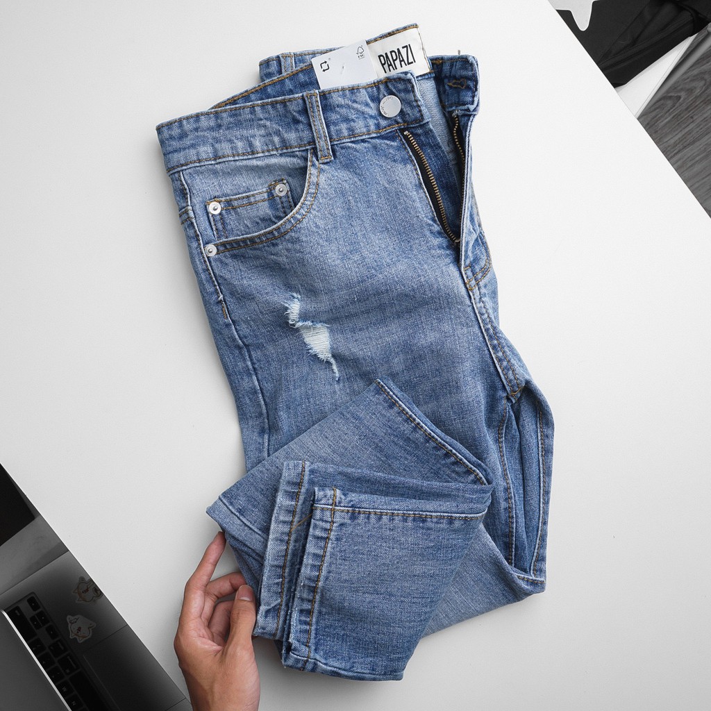 Quần Jean rách nhẹ Dáng vừa PAPAZI màu xanh diệu là sự kết hợp ngày hè hoàn hảo, nay đã trở lại với số lượng vô cùng có | BigBuy360 - bigbuy360.vn
