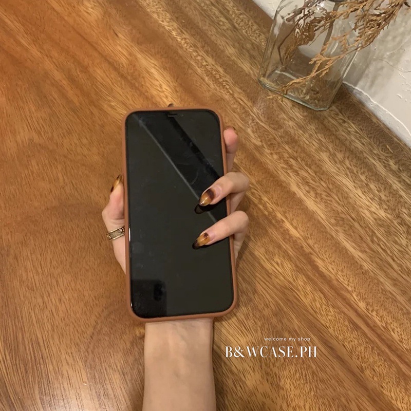 Ốp điện thoại silicon màu nâu ấm áp cho compatible for iPhone 12 11 pro max ix xs max xr se2 6 6s 7 8 plus