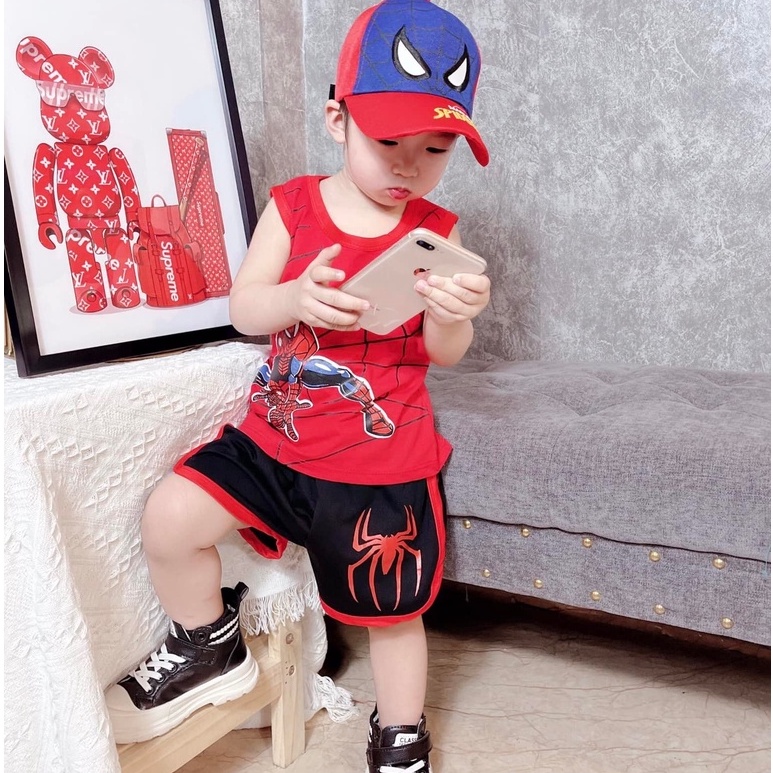 Bộ quần áo siêu nhân nhện cho bé trai bộ siêu nhân bé trai 8-18kg Củ khoai tây shop mua 1 được 3 chất thông hơi