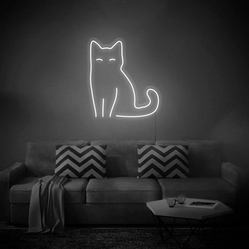 Đèn Trang Trí Phòng Led Neon Sign Hình Mèo [Mẫu 9]