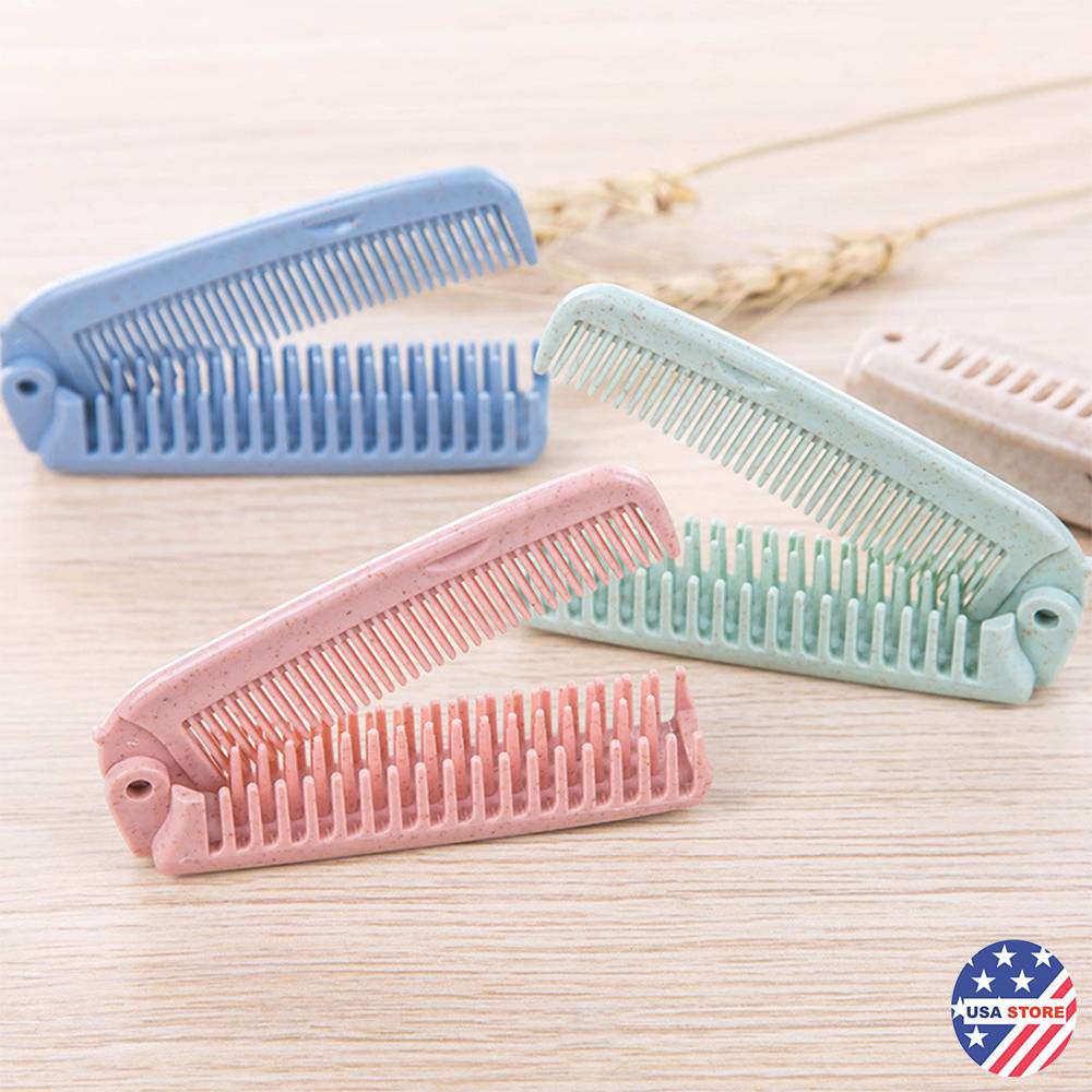 Lược Gập Chải Đầu Du Lịch Nhựa Lúa Mạch / THÉP KHÔNG GỈ Cao Cấp