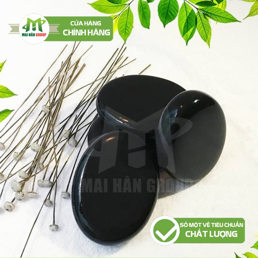 Bộ 6 Viên Đá Nóng Chườm Lưng Hình Oval 6*8 Đá Tự Nhiên