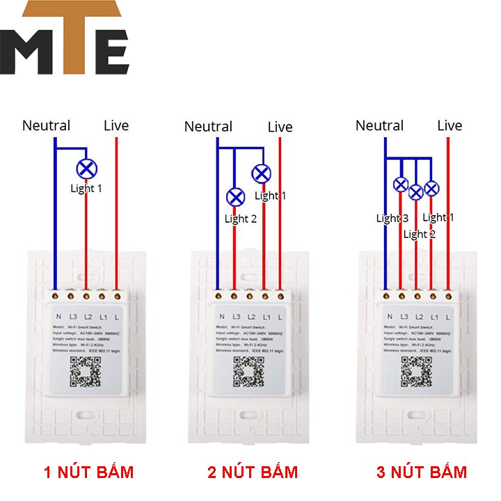 Công tắc cảm ứng âm tường Wifi thông minh Tuya