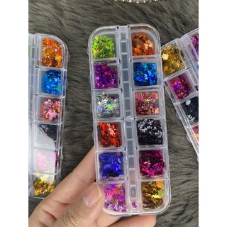 Sét nhũ lá phong ẩn gel trang trí móng