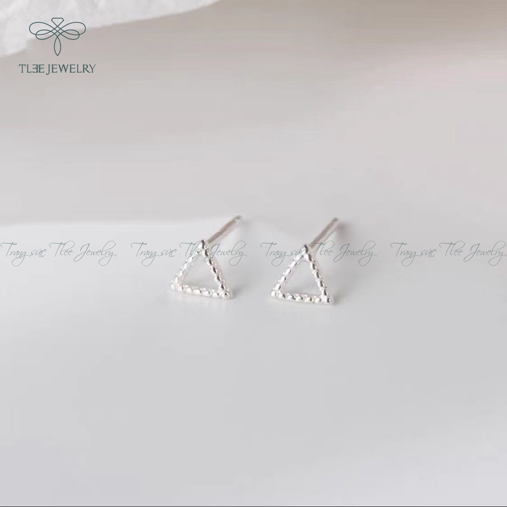 Khuyên tai bạc nữ TLEE mini hình khối phay giả đá xinh xắn NCJ B0134