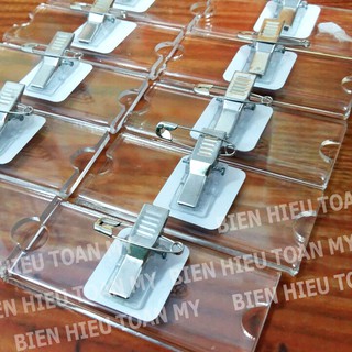Biển tên mica trong gắn ghim kẹp (Combo 10 chiếc)  Biển Hiệu Toàn Mỹ