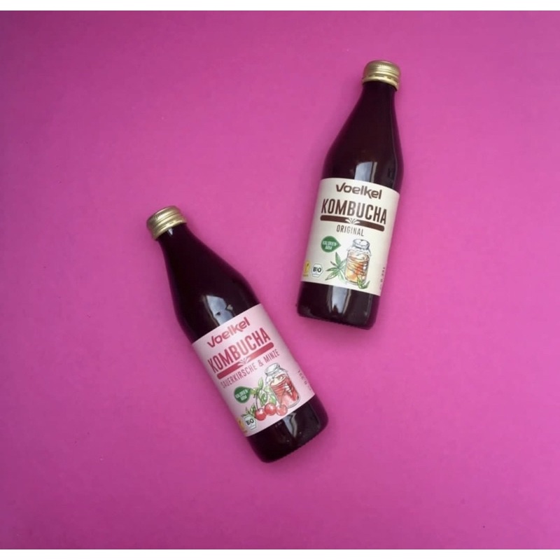 Trà Kombucha vị cherry hữu cơ Voelkel 330ml