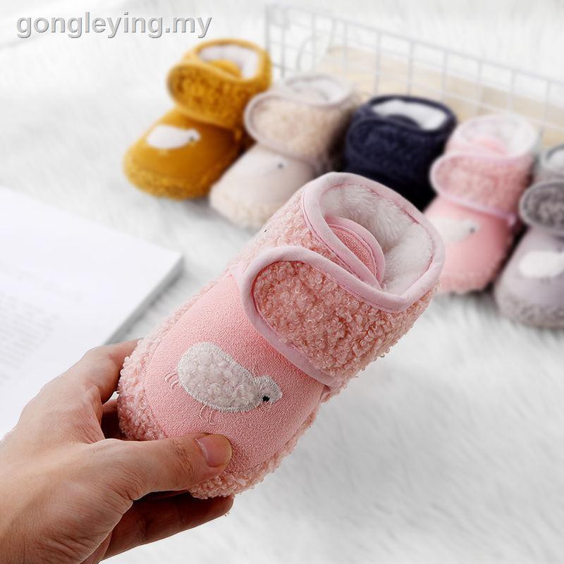 VEET Giày Vải Cotton Đế Mềm Dày Chống Trượt Phối Khóa Dán Dễ Thương Cho Bé 0-12 Tháng Tuổi