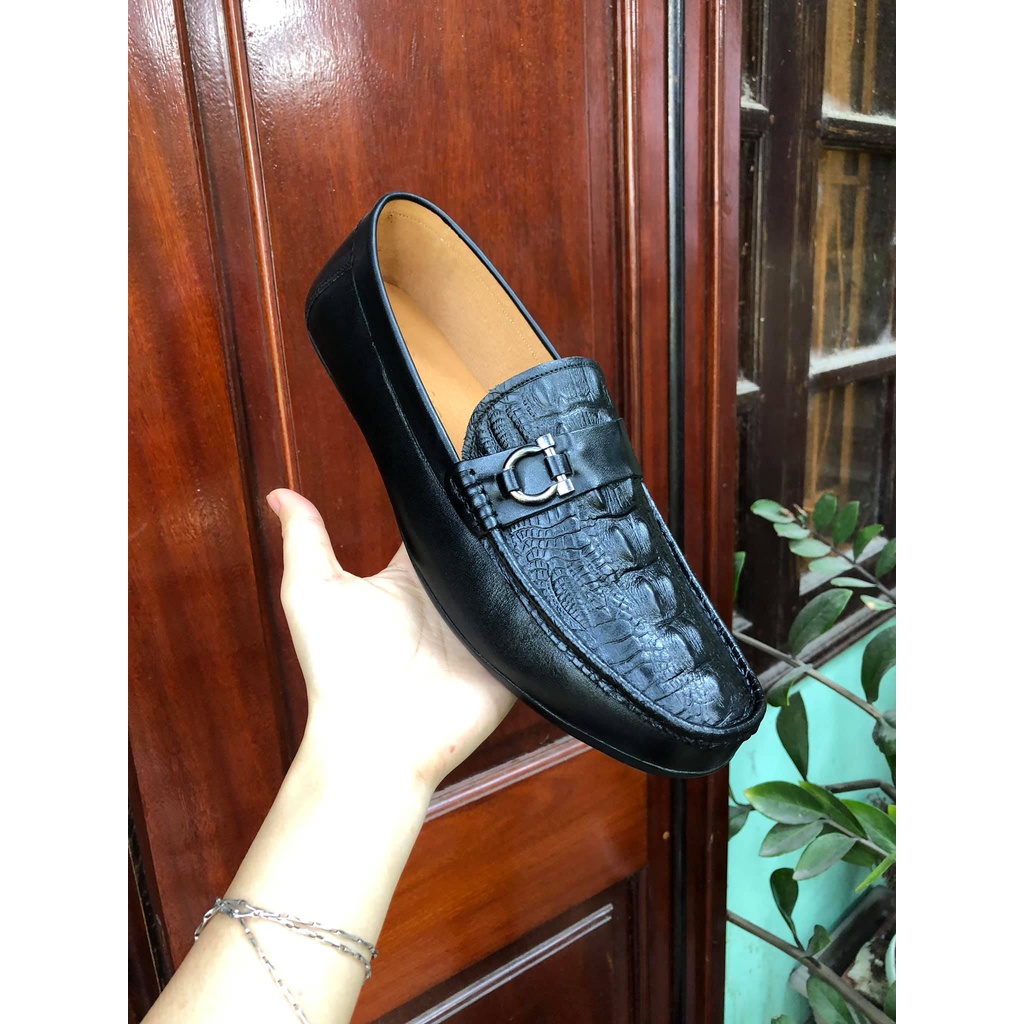 Giày lười nam da bò cao cấp TS03, giày da nam công sở