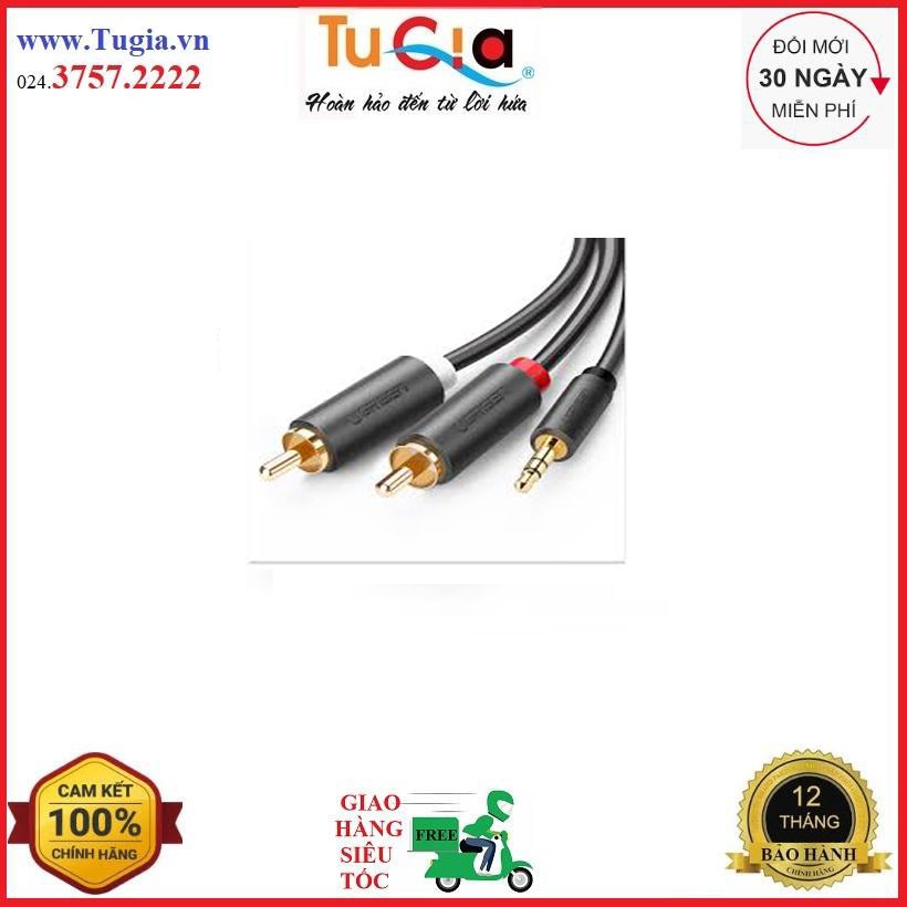 Cáp Audio 3.5mm to AV hoa sen (RCA) dài 2M Ugreen 10510 - Hàng Chính Hãng
