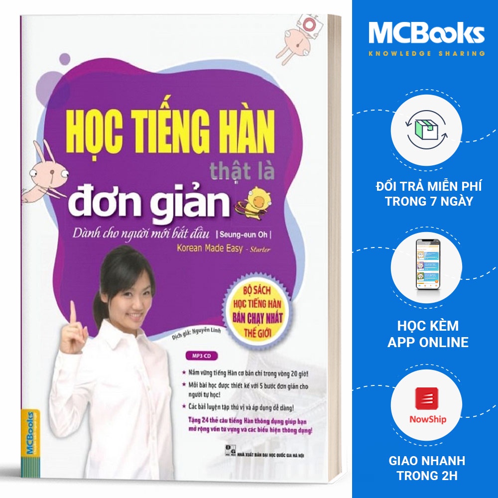 Sách - Học Tiếng Hàn Thật Là Đơn Giản Dành Cho Người Mới Bắt Đầu - Học Kèm App Online