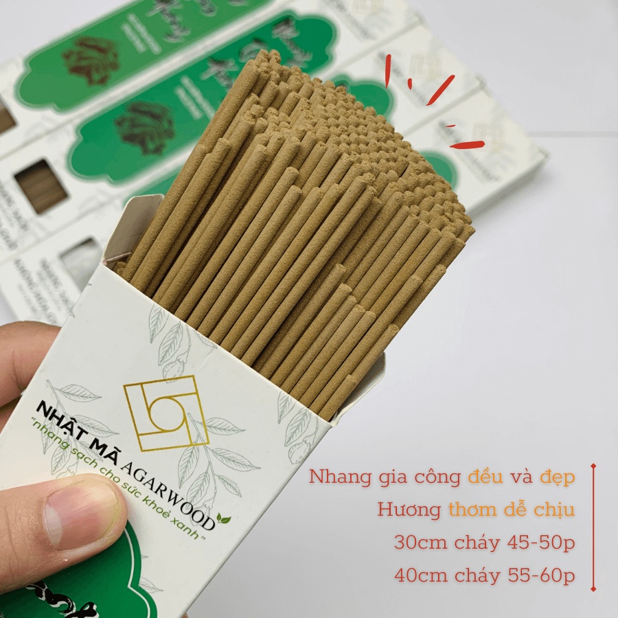 Nhang trầm hương, nhang trầm sạch - Nhật Mã Agarwood - Loại 1 -  Hương thơm ngọt, dễ chịu ,an toàn cho sức khỏe