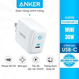 Sạc ANKER PowerPort III mini 1 cổng PIQ 3.0 30W - A2615 thumbnail