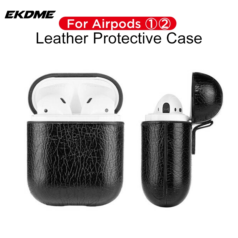 Vỏ bảo vệ hộp sạc tai nghe bluetooth làm từ da PU thích hợp cho Apple airpods