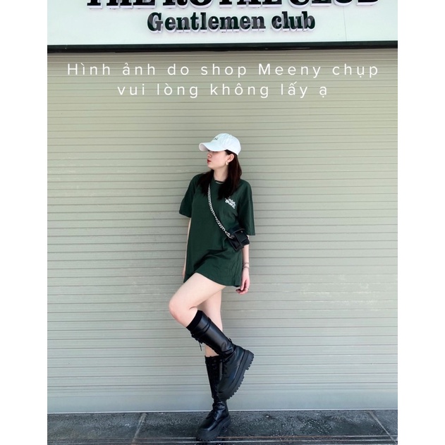 Áo Thun Xanh Lá UNDERBROKEN Nữ Meenystore - Phông Tay Lỡ Dáng Rộng Tay Bồng In Chữ, Vintage Chất Cotton Khô Chuẩn 3158