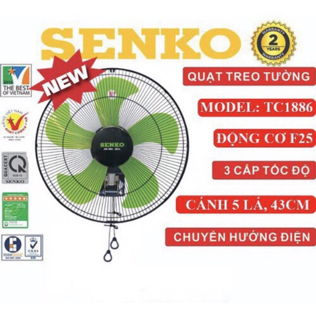 Quạt treo tường SENKO TC1886- sản phẩm mới
