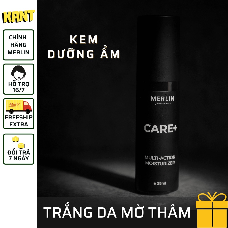 Kem dưỡng ẩm làm trắng da mờ các vết thâm nám do mụn để lại cho nam Merlin Care+ 25ml - KANT