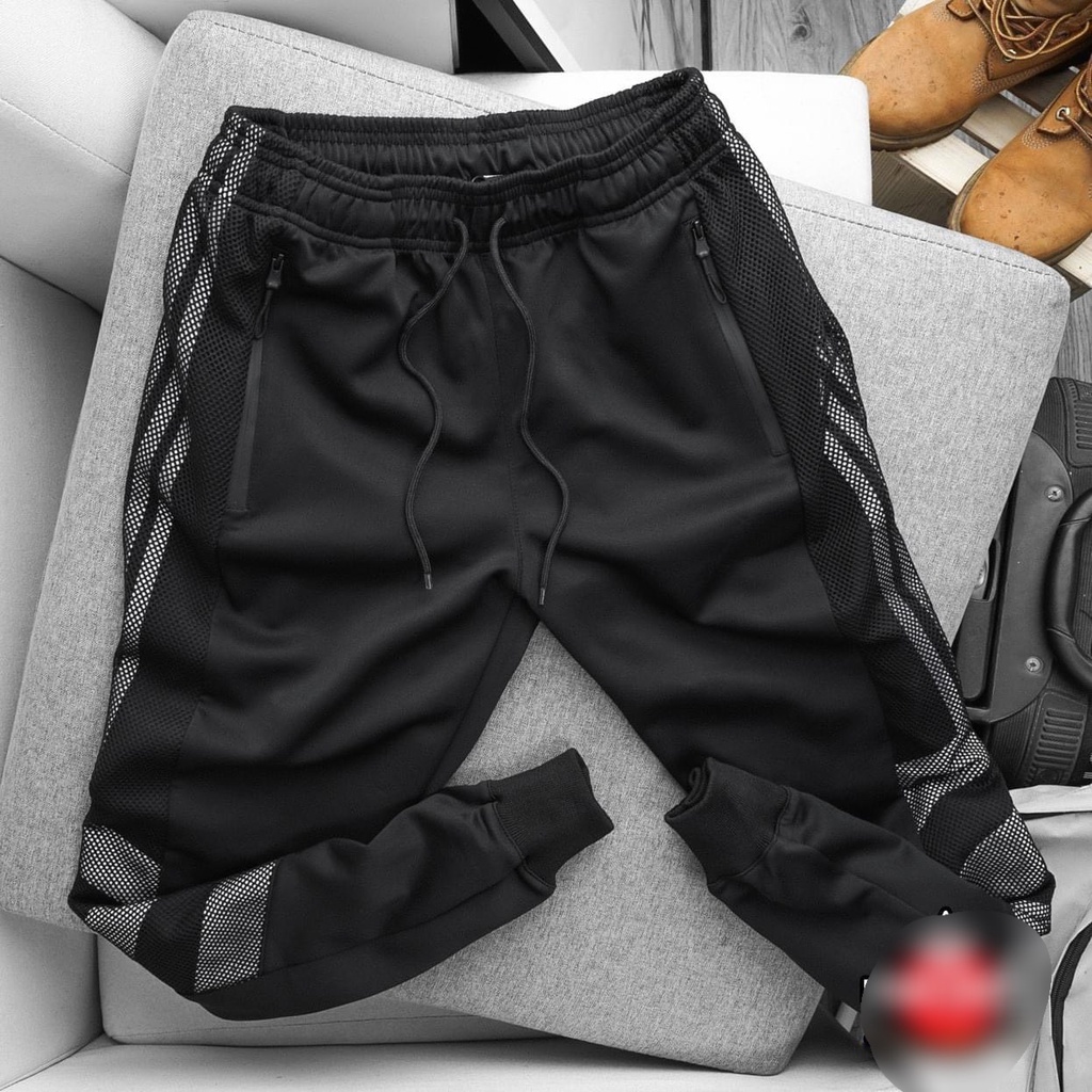 BIGSIZE - Quần thun dài jogger nam bigsize 80kg - 120kg mặc đẹp - 3 sọc lưới ngang