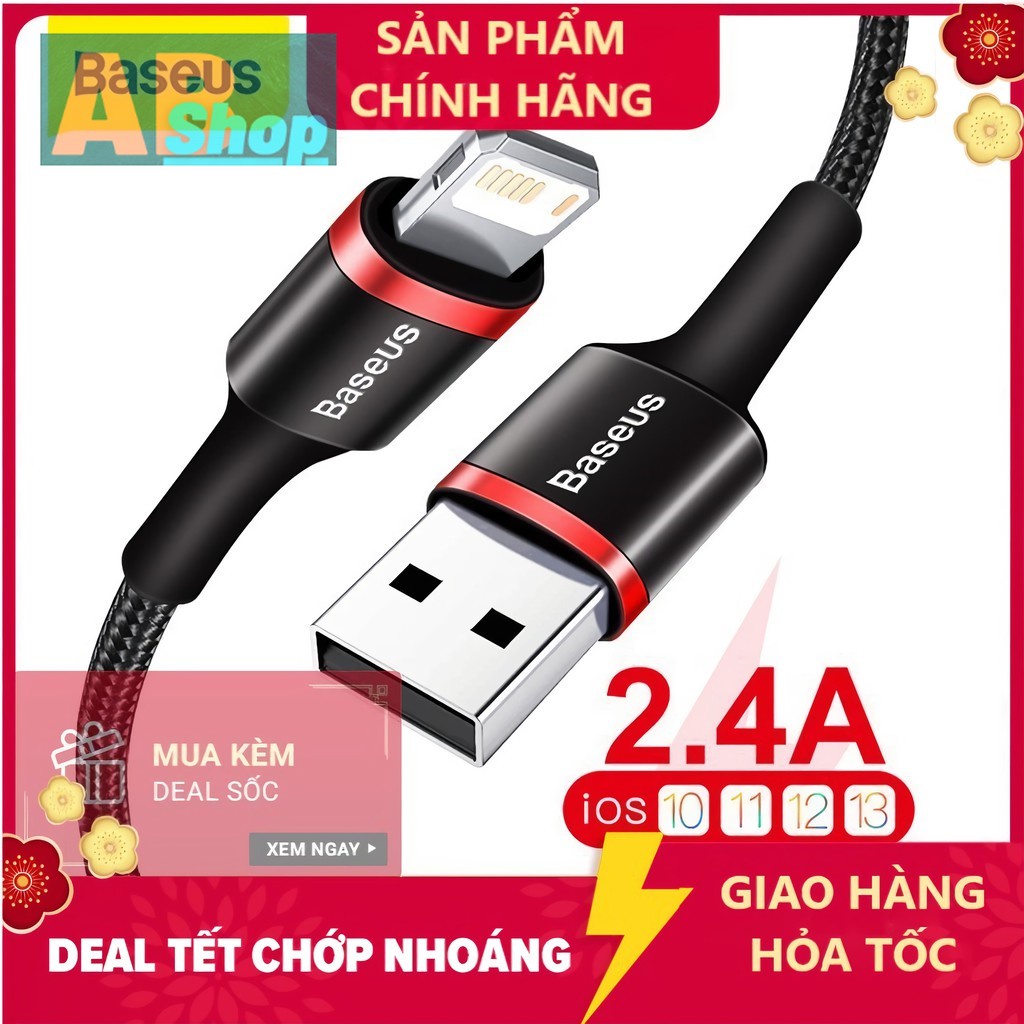 Cáp Sạc Nhanh IP táo Ipad Baseus Cafule Siêu Bền | Kèm Dây Velcro Giữ Cáp - Cáp sạc IP táo 5/6/7/8/X/XS/XS /11
