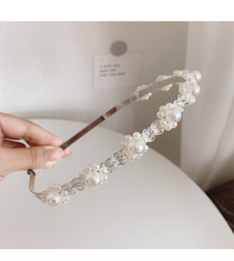 Băng đô cài tóc đính ngọc trai giả thời trang Hàn Quốc xinh xắn