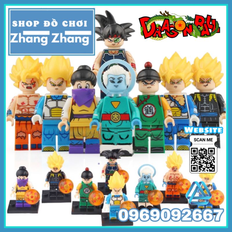 Đồ chơi Xếp hình Dragon Ball gồm Chi Chi - Gotenks Xeno Goku - Tien Shinhan - Bardock Vegeta Minifigures Koruit KT1011