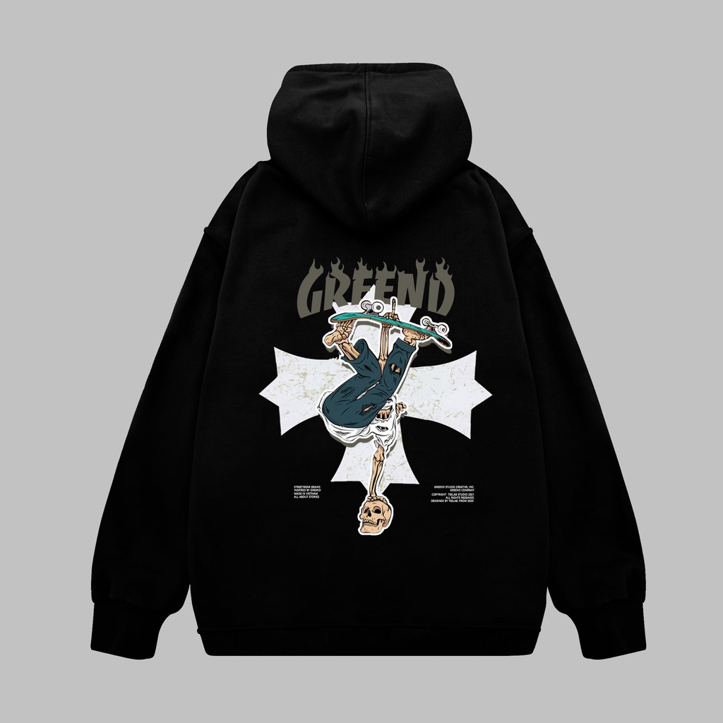 Áo Hoodie Greend Nỉ Bông Unisex Basic Local Brand Form Rộng Slide HD033