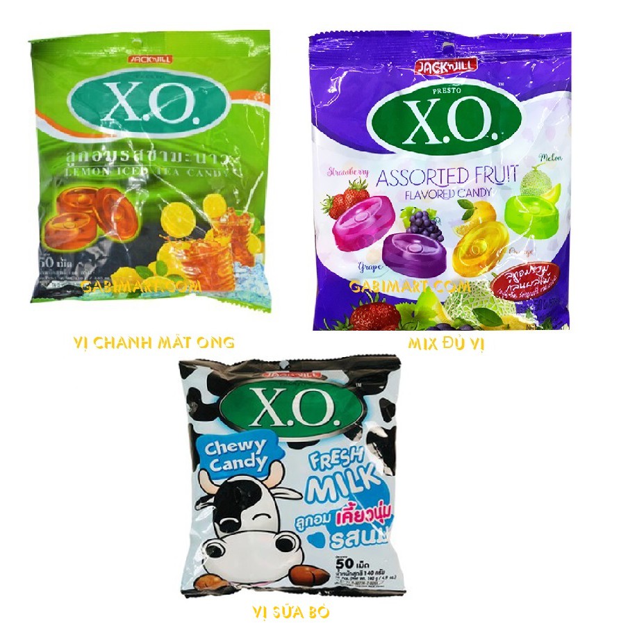 Vị mới 2021 Kẹo hương trà chanh XO Thái Lan, Kẹo XO chanh mật ong 50 cái XO Thái lan việt quất, mix vị